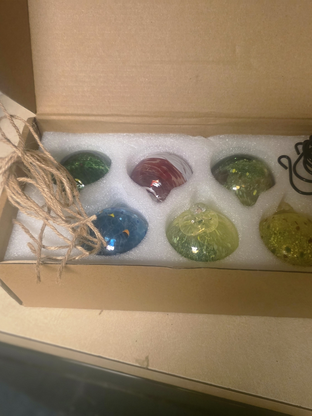 Glass Garden Ornaments Set - Multicolor Decorative Hanging Spheres